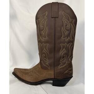 Laredo Lea Vamp Fox Brown Vegan Leather Western Boots Women's 9 1/2 Cowgirl
